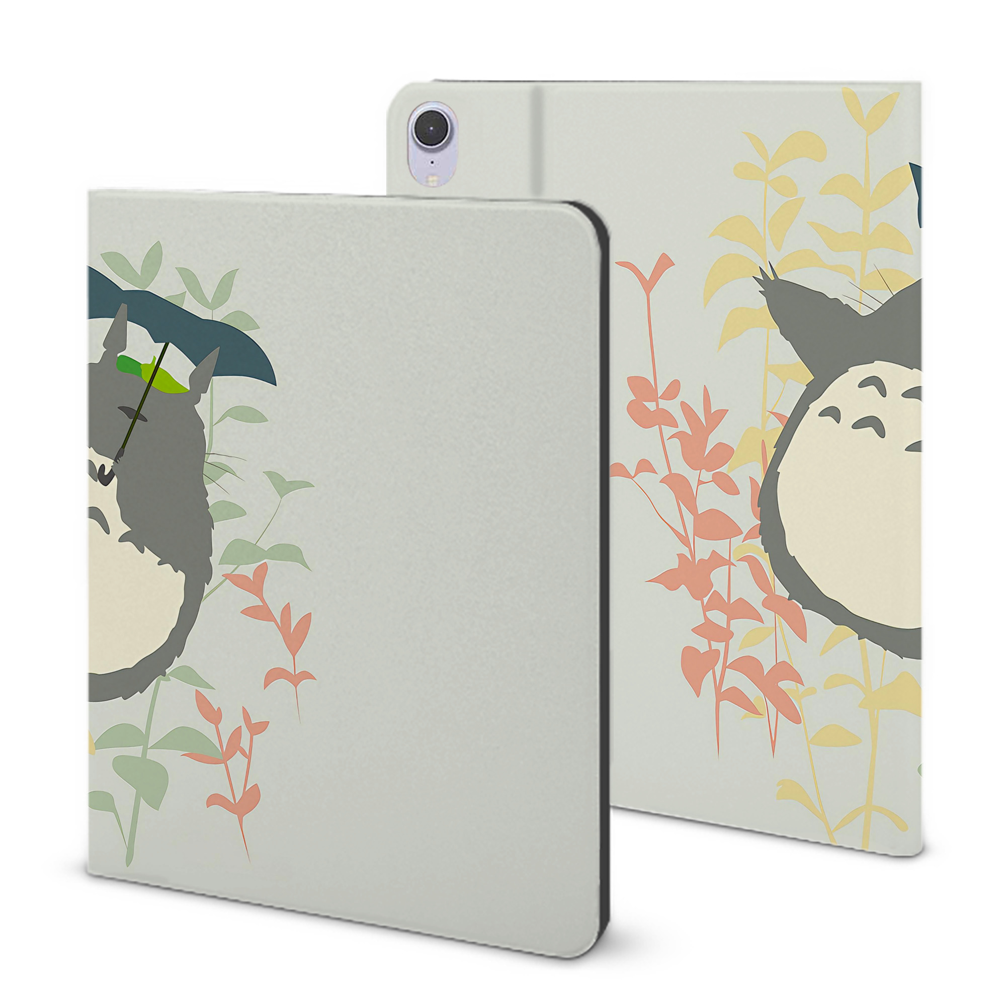 （画像用） となりのトトロ 草壁メイ 草壁サツキ My Neighbor Totoro Satsuki Kusakabe Mei Kusakabe IPad ケース ブック型 PUレザー TPU 耐衝撃 軽量 薄型 ペン収納なし 全面保護 IPad 各モデル対応
